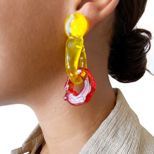 Dede Earring ( Yellow+Red)